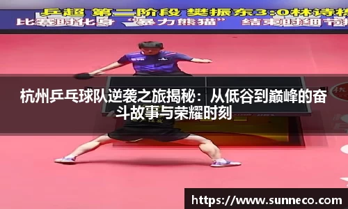 杭州乒乓球队逆袭之旅揭秘：从低谷到巅峰的奋斗故事与荣耀时刻